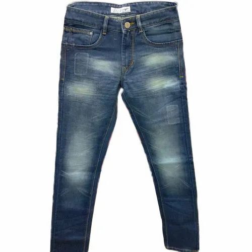 Men''s Denim Jeans - Blue Plain Dyed, Regular Fit, Straight Style | Breathable, Quick Dry, Anti Wrinkle, Machine Washable