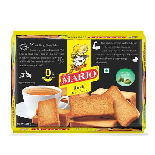 Mario Suji Rusk - 425gm Pack | Eggless, Crispy Baked Goodness, Sweet Flavor, Family-Favorite Snack