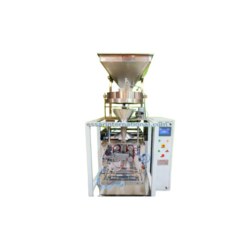 Automatic Sugar Packing Machine - 3000 Pouch/Hour Capacity, Stainless Steel Build, PLC Control System, HMI Touch Screen, Volumetric Cup Filler, Highly Efficient, Electric Drive Type, 4K Power, 230 Voltage