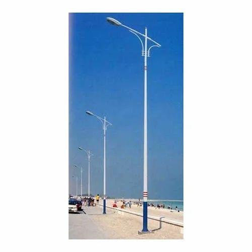 Heavy-Duty LED Street Light Poles - Polished Aluminum, Unbreakable Design with Shock, Corrosion, and Weather Resistance | Easy to Install, High Strength, Plain Finish