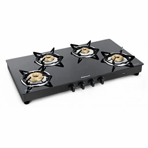 Countertops Glass and Stainless Steel Body Manual Ignition Four Burner Gas Stove for Cooking