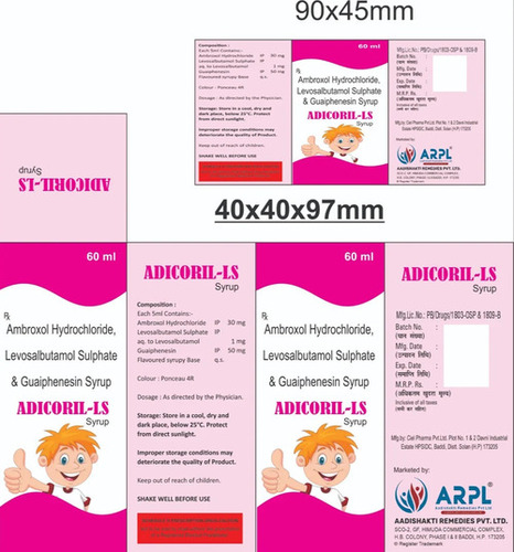 Ambroxol Hydrochloride Levosalbutamol Sulhate And Guaiphenesin Syrup