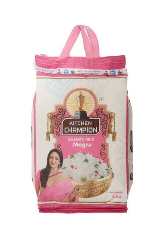 Kitchen Champion Mogra Basmati Rice - 5KG Pack | Aromatic White Rice, Medium-Length Grains, Fluffy Texture, Quick Cooking