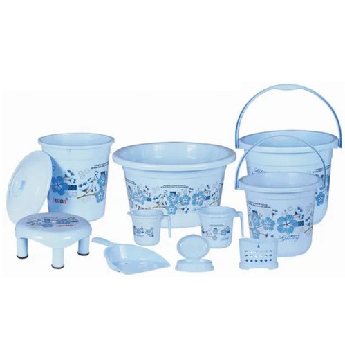 PLASTIC BATHROOM SET PLETINUM 10 PCS