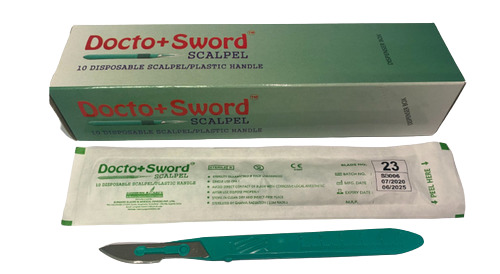 White Docto+sword Scalpel Disposable Scalpel With Plastic Handle For Surgical Use