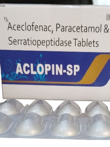 General Medicines Aceclofenac Paracetamol And Serratiopeptidase Tablets