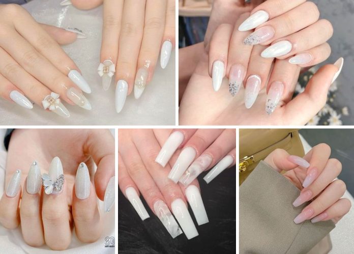 Nail màu trắng gạo