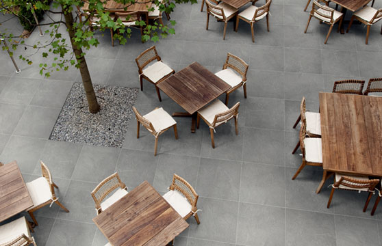 Gray Stone Porcelain Pavers Resturant Deck 01