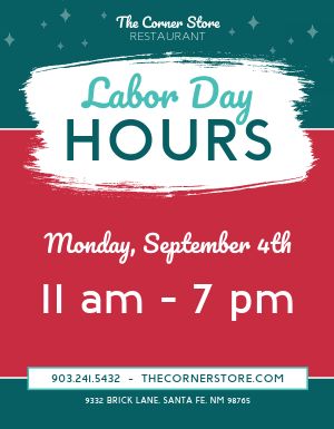 Labor Day Hours Sign