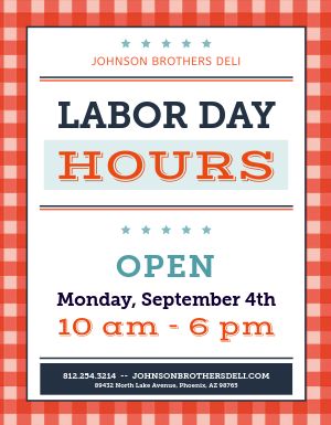 Labor Day Hours Announcement