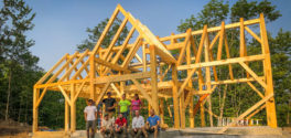 Timber frame mountain-top retreat in Northfield, Vermont