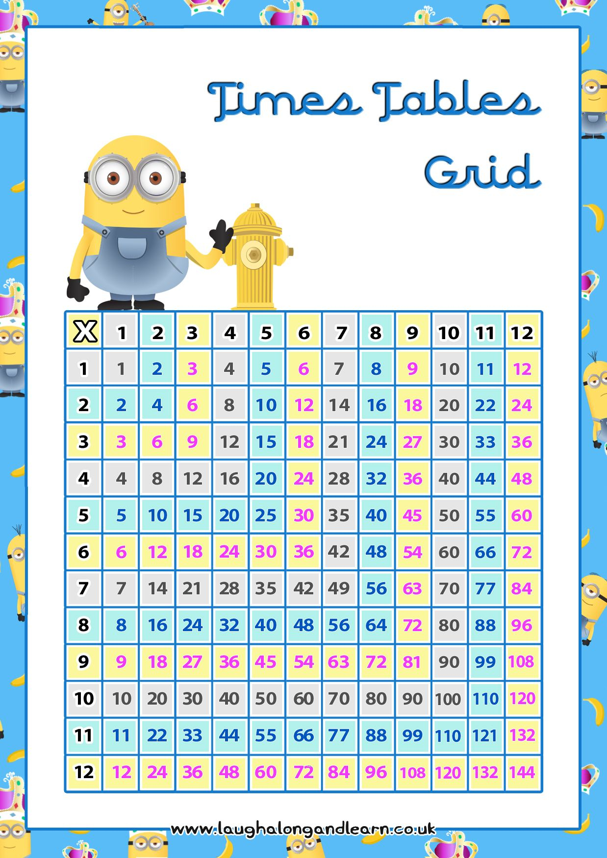 Free Printable Times Table - Printable World Holiday