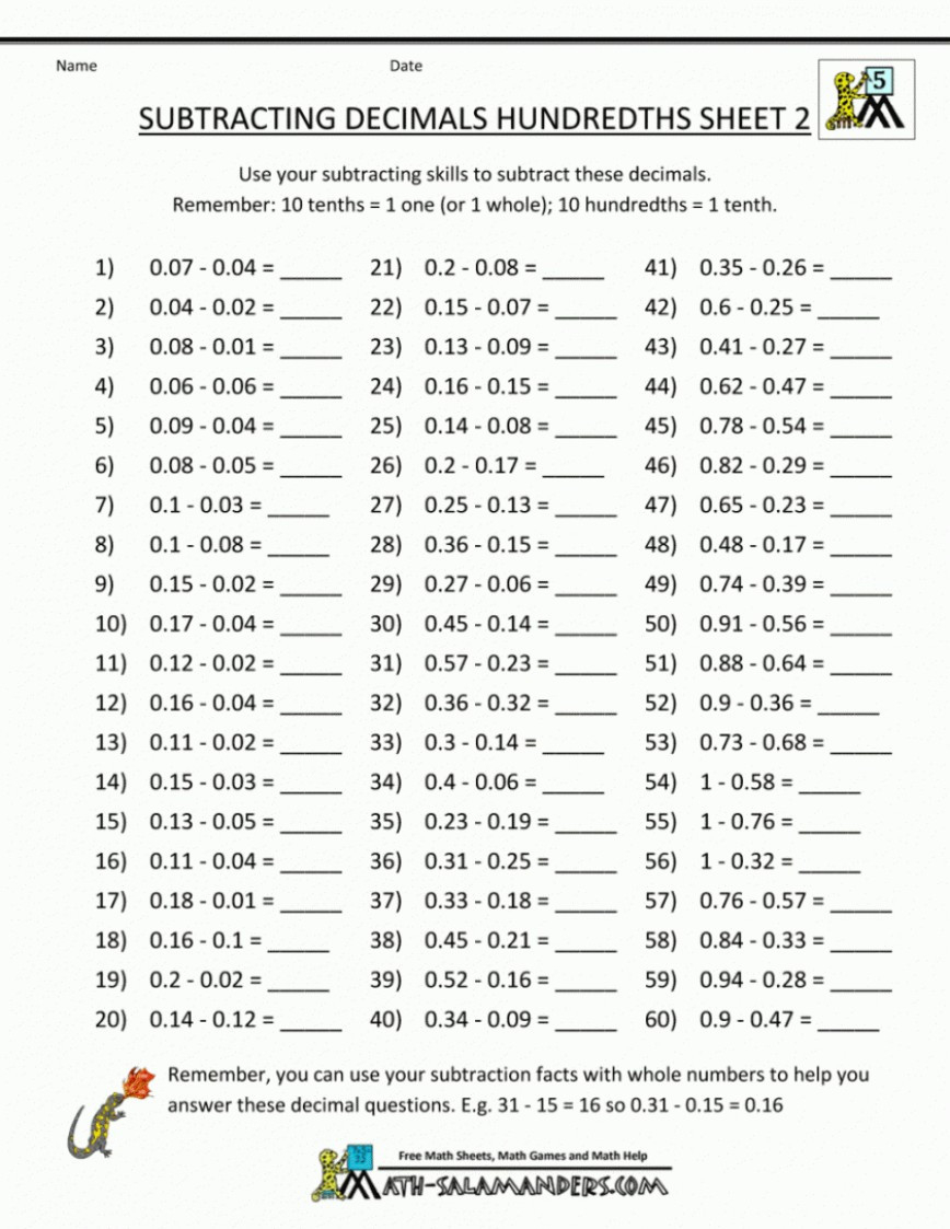 5th Grade Math Worksheets Multiplication