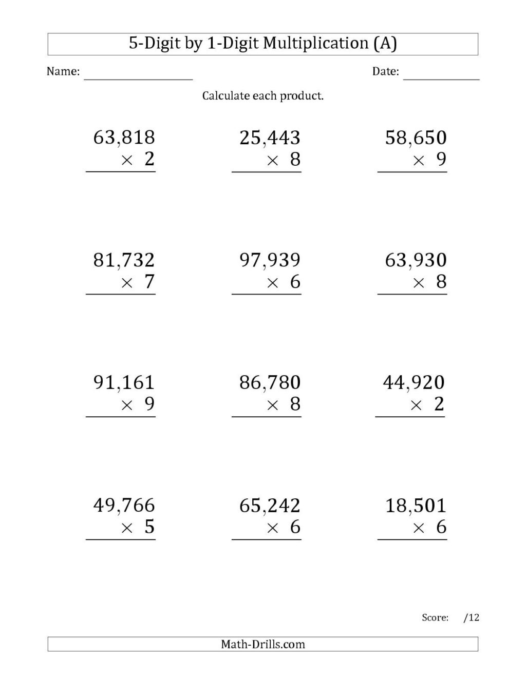 Printable 6Th Grade Math Worksheets