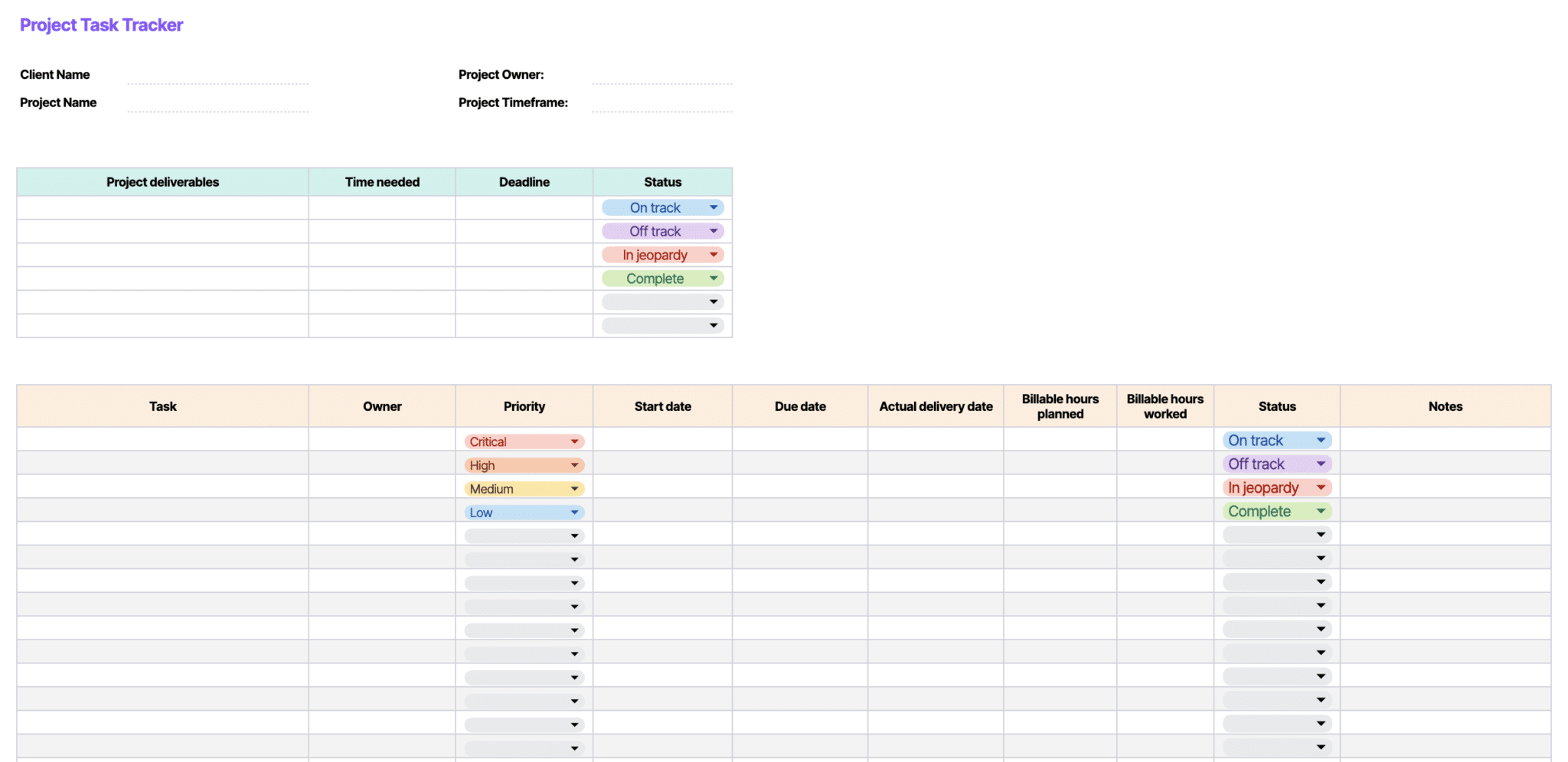 [FREE] Project Task Tracker Template: Excel, PDF, Google Sheets