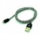 Braided USB-A to Micro USB Cable - Black/White - 1 meter 3.28 ft