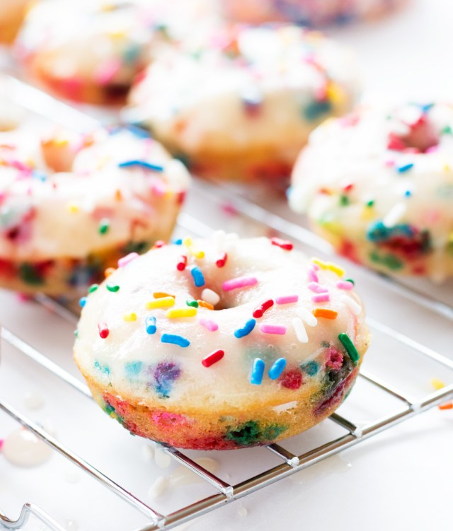 Funfetti donuts are a unique birthday dessert