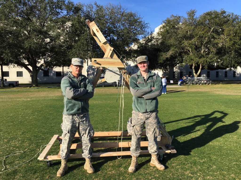 The Citadel's own Storm The Citadel trebuchet team 2019