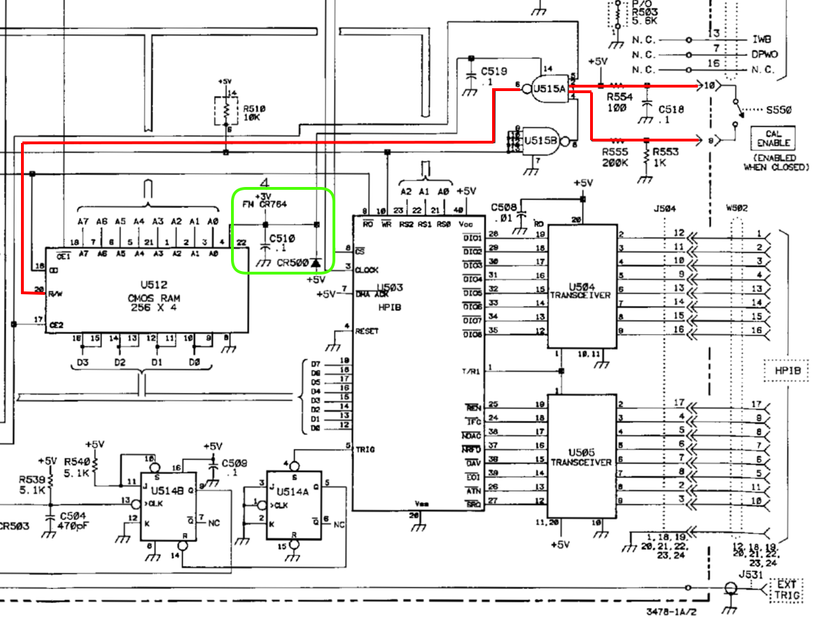 schematic of calibration RAM logic