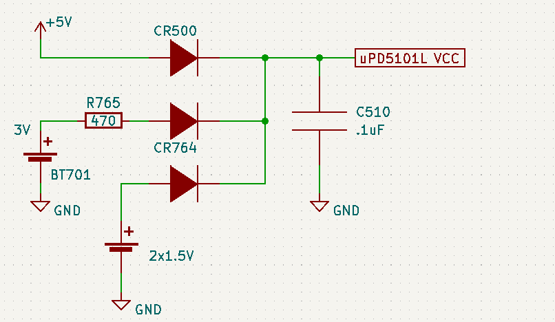 circuit with extra battery