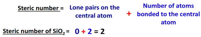 steric number for SiO2 hybridization