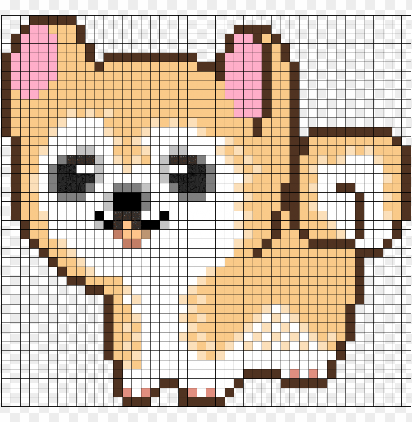 Cute Dog Perler Bead Pattern Bead Sprite Pixel Art Easy Cute PNG ...