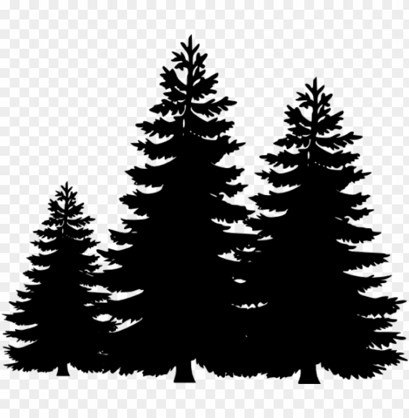 Ine Trees Clipart - Pine Trees Silhouette PNG Transparent Background