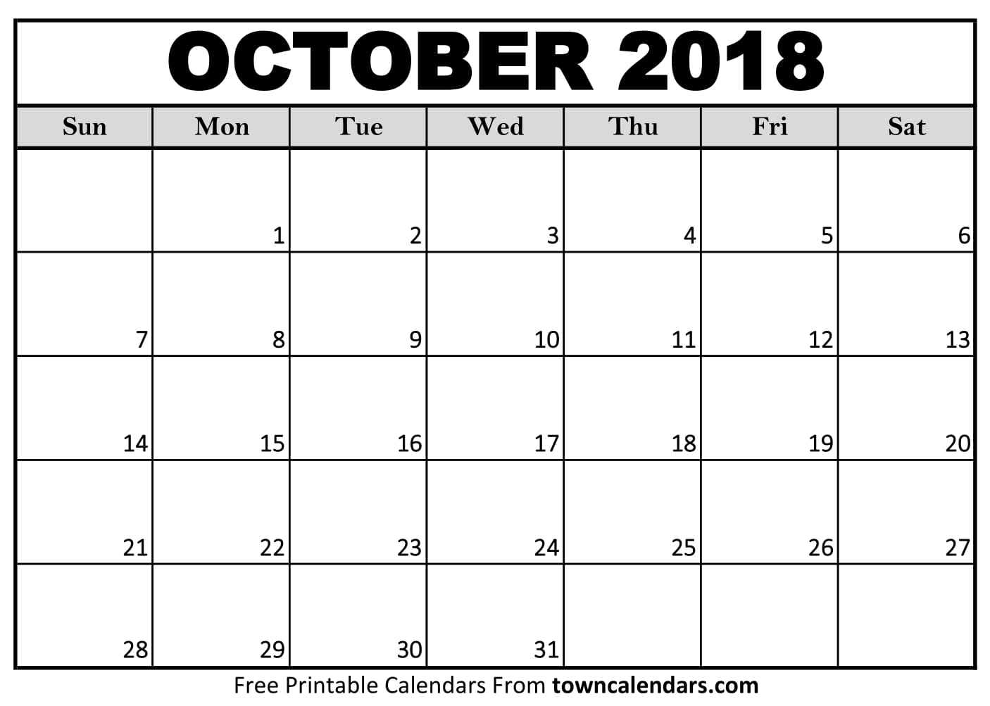 free october calendar printable page thrifty jinxy - october calendar ...