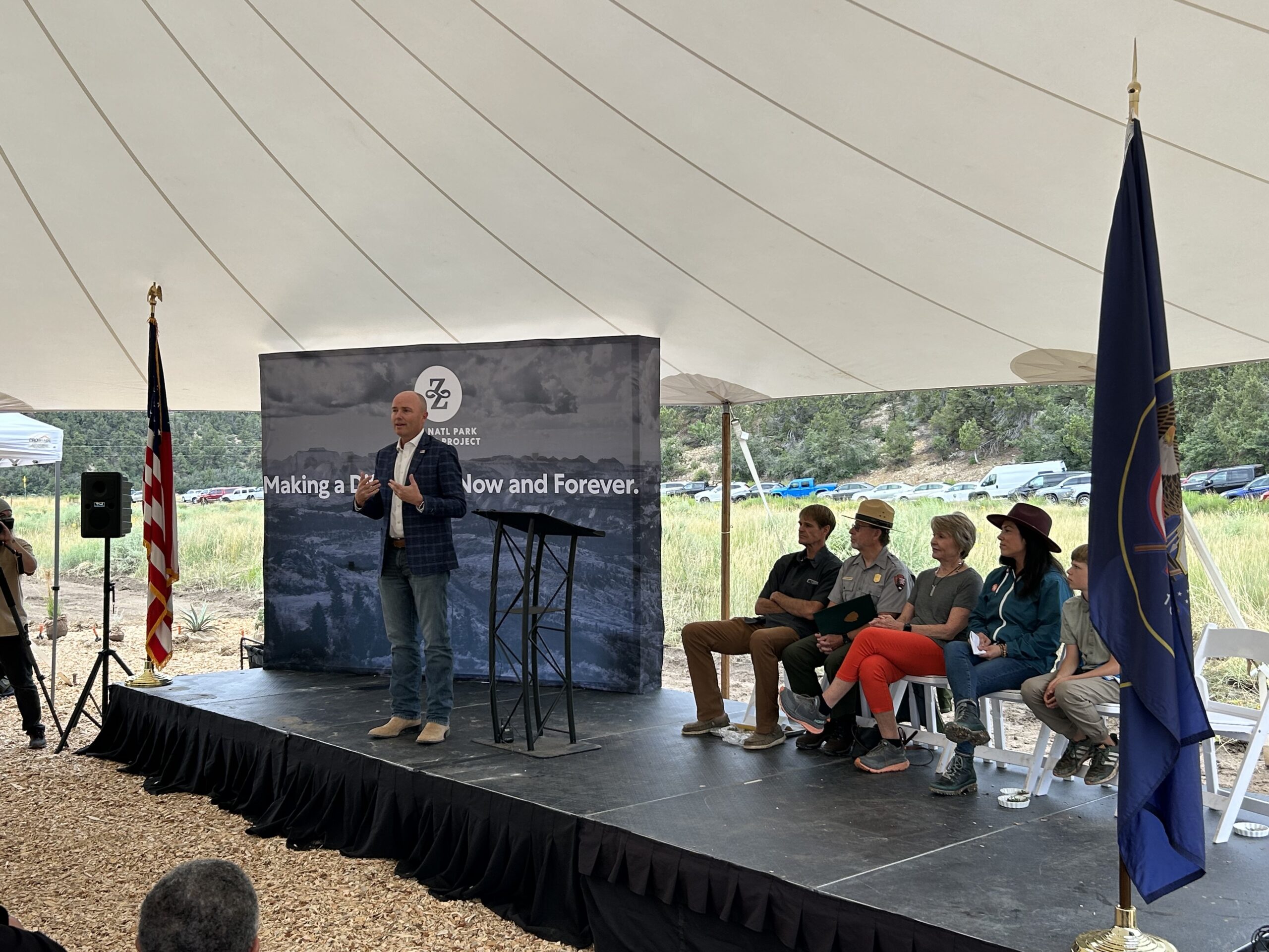 Governor Spencer J. Cox shares his remarks on the construction of the Zion National Park Discovery Center.