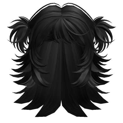 Spiky Punk Layered Pigtails Hair (Black) | Roblox Item - Rolimon's