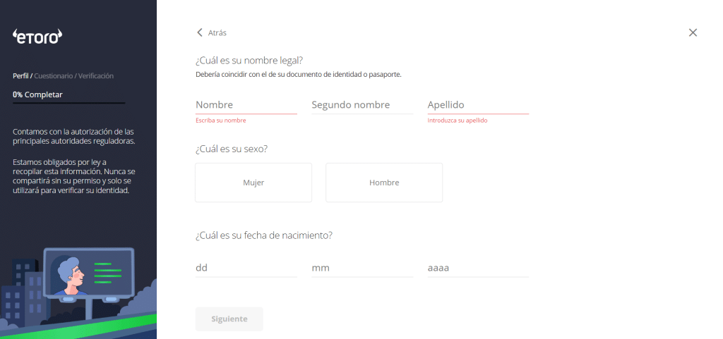 plataforma de trading etoro- verificación