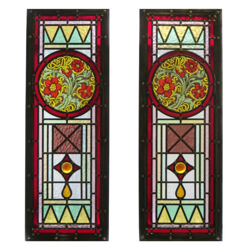 Intricate Art Deco Stained Glass Panels