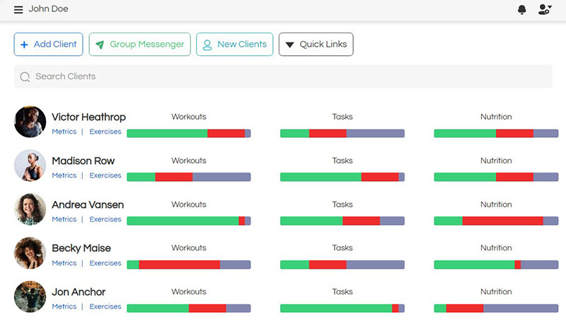 FitSW app for personal trainers and clients