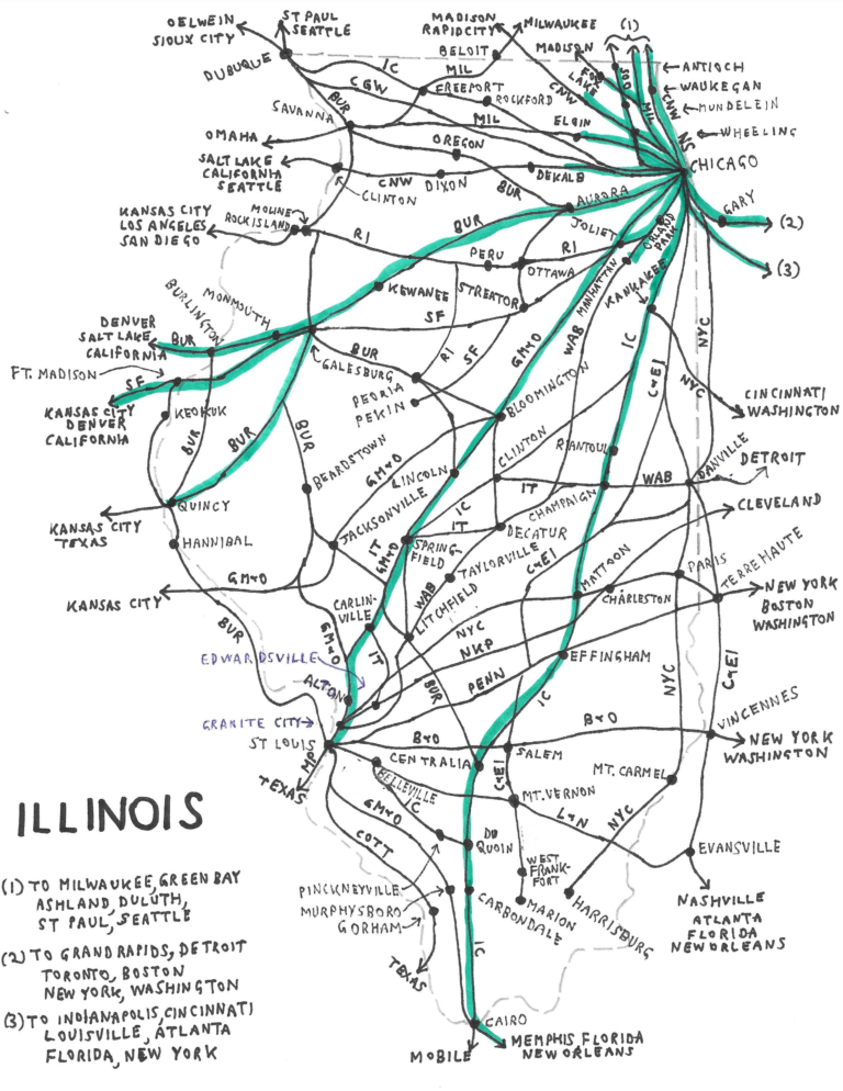 Illinois - Travel By Rail 1950