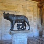 A room is dedicated to the wolf of Rome together with Romulus and Remus