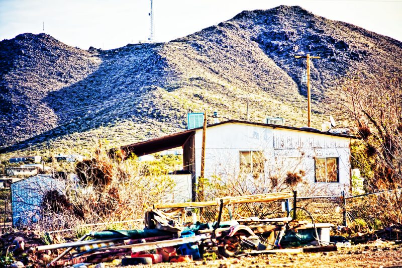 Arizona desert backyard junk