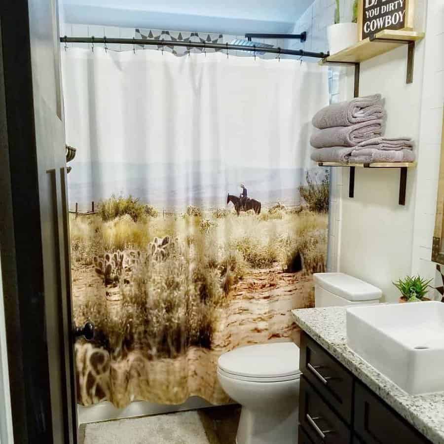 Nature themed shower curtain