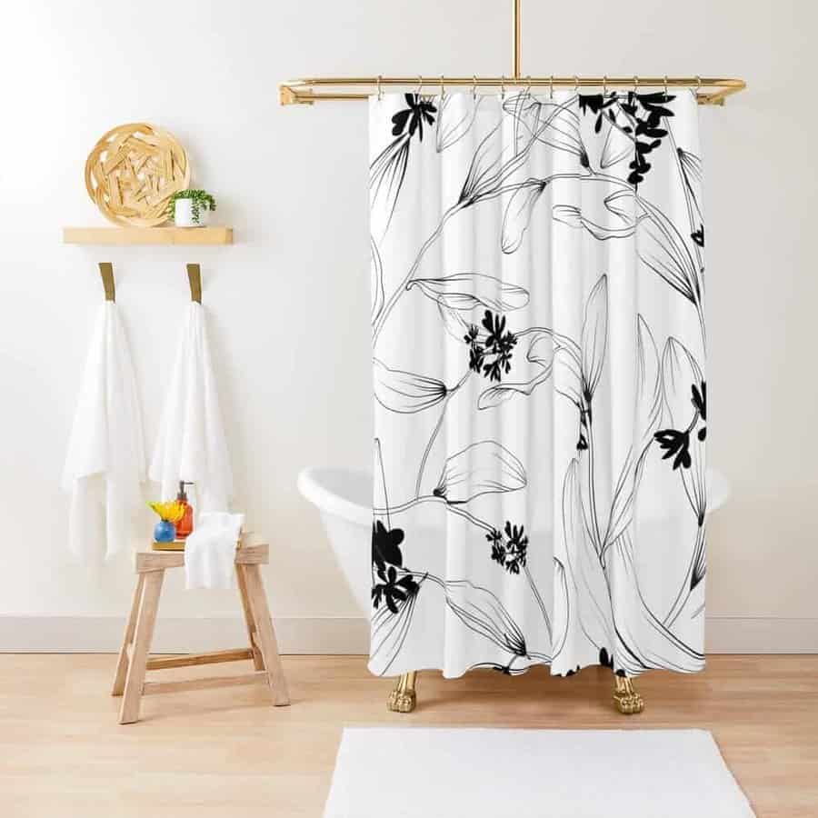 Floral shower curtain