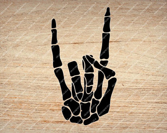 Rock Hand Svg Rock On Skull Svg Skeleton SVG Cut File SVG, PNG ...