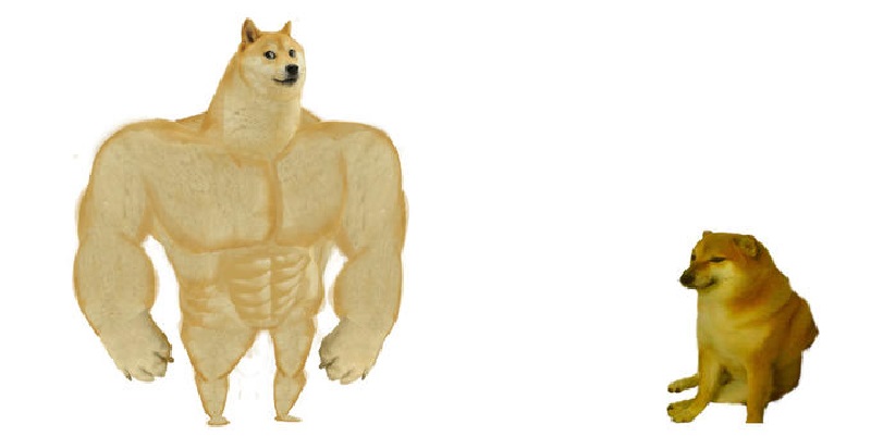 Doge to và Cheems nhỏ