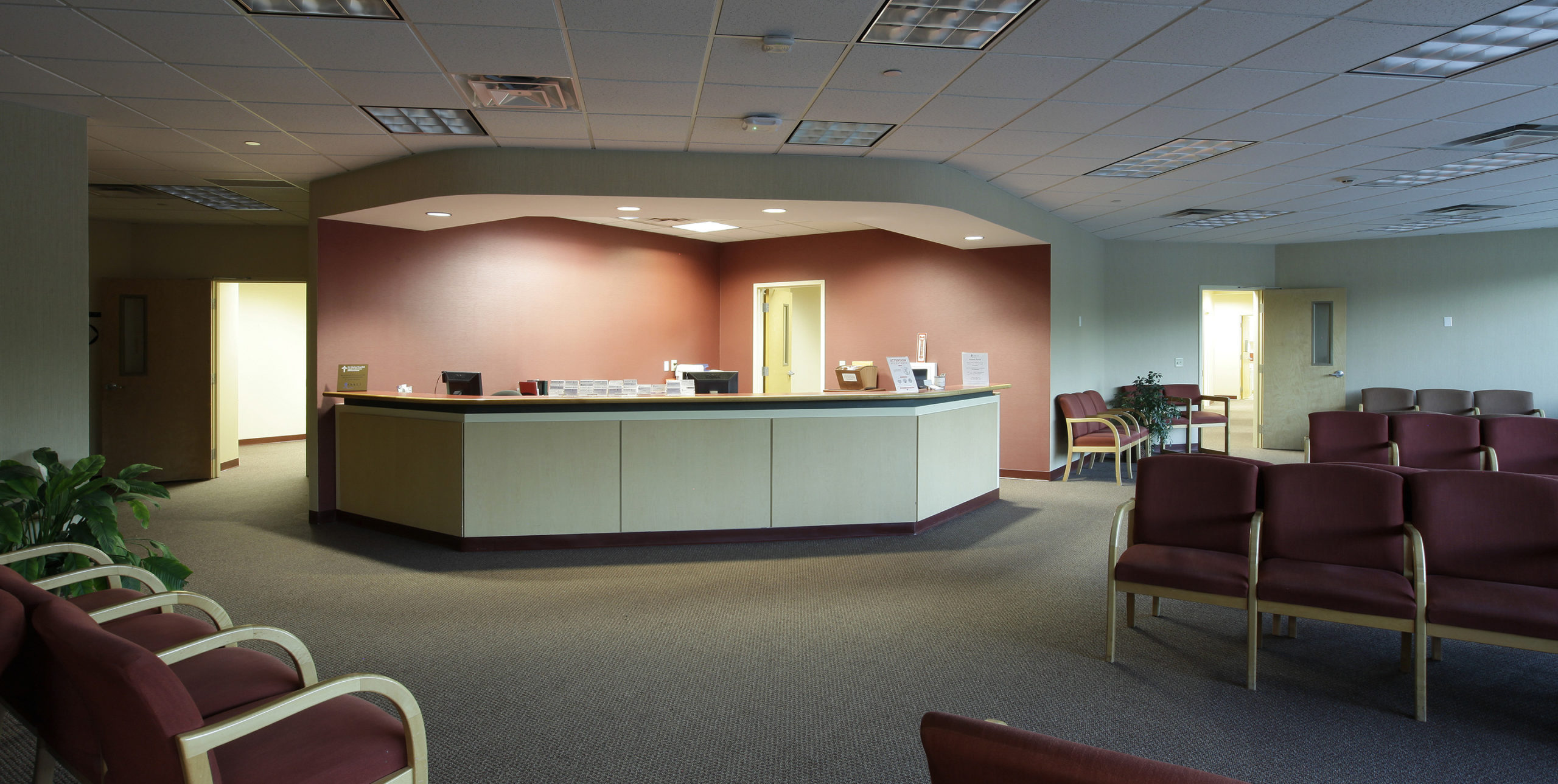 Front desk reception and lobby at Orthopedic Associates of Long Island in East Setauket