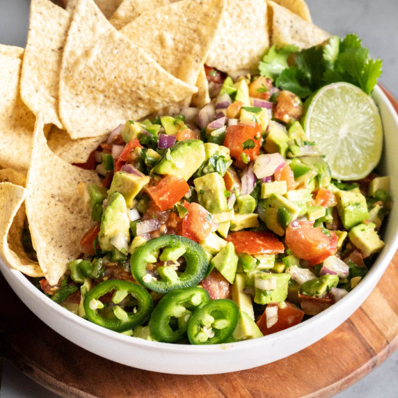 Avocado dip in a bowl