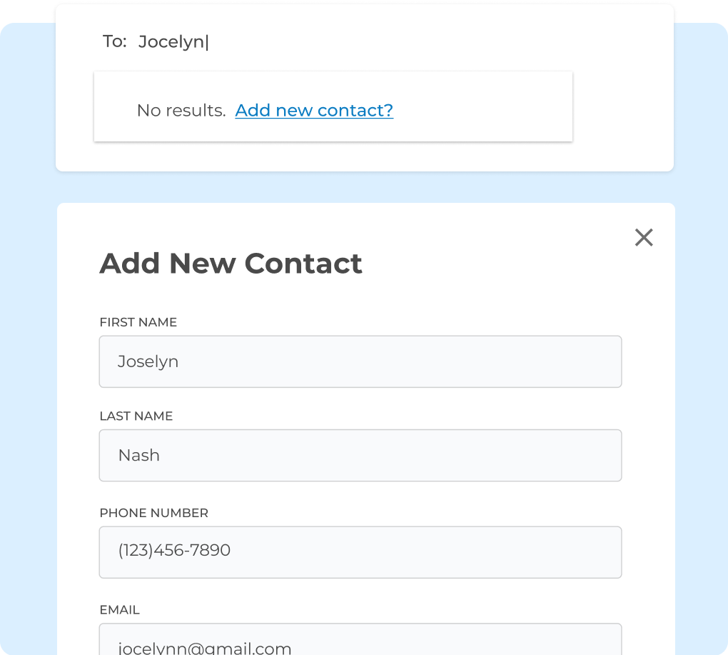 Adding new customer conversation contact