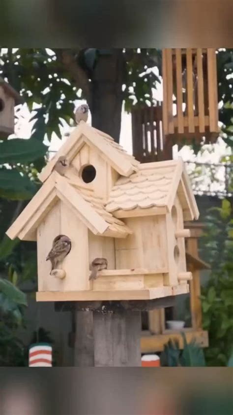 DIY Bird House Log Cabin Woodworking Plans