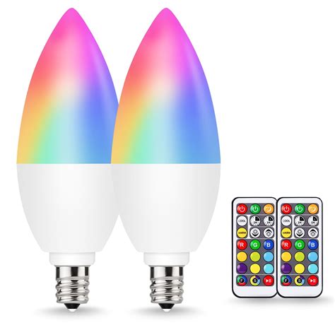 RGB Color Changing Light Bulbs with Remote, Dimmable 20 Watt Equivalent ...