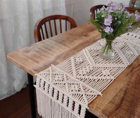 Macrame Table Runner Boho Table Decor Bohemian Decoration | Etsy