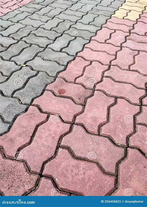 Concrete Pavers of Various Colors are Arranged According To the Design ...