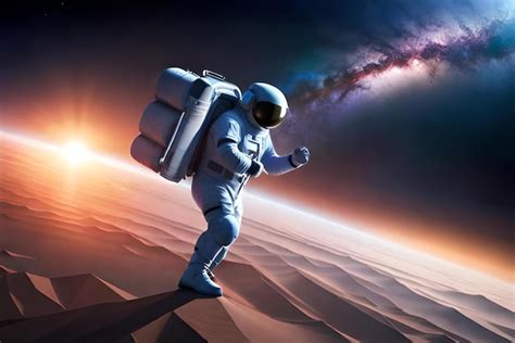 Premium AI Image | 3d astronaut spaceman on space background 3d ...