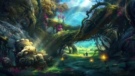 Colorful Fantasy Forest: HD Wallpaper of Enchanted Nature by Ivan ...