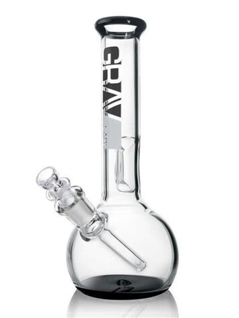 Grav Labs Round Base 8'' Glass Water Pipe Bong w/ Black Accents – Glass ...